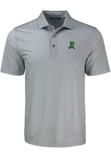 Cutter and Buck Dayton Dragons Mens Grey Pike Shadow Check Short Sleeve Polo