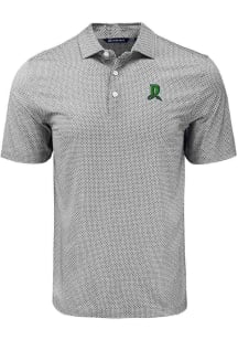 Cutter and Buck Dayton Dragons Mens Black Pike Diamond Dot Short Sleeve Polo