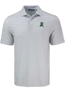 Cutter and Buck Dayton Dragons Mens Grey Pike Diamond Dot Short Sleeve Polo