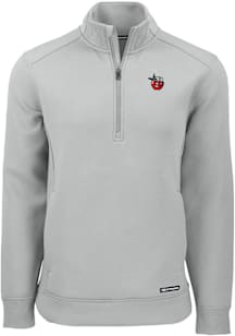 Cutter and Buck Fort Wayne TinCaps Mens Grey Roam Long Sleeve Qtr Zip Pullover