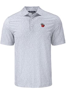 Cutter and Buck Fort Wayne TinCaps Mens Grey Pike Flora Short Sleeve Polo