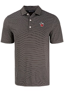 Cutter and Buck Fort Wayne TinCaps Mens Black Forge Eco Fine Line Short Sleeve Polo