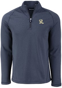 Cutter and Buck Frisco Rough Riders Mens Navy Blue Pehastin Long Sleeve Qtr Zip Pullover