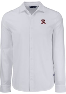 Cutter and Buck Frisco Rough Riders Mens White Advantage Soft Pique Long Sleeve Dress Shirt