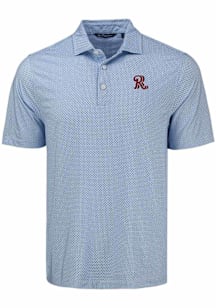 Cutter and Buck Frisco Rough Riders Mens Blue Pike Diamond Dot Short Sleeve Polo