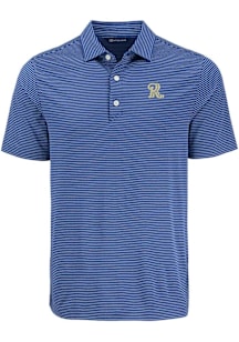 Cutter and Buck Frisco Rough Riders Mens Blue Forge Eco Fine Line Short Sleeve Polo