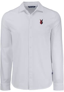 Cutter and Buck Indianapolis Indians Mens White Advantage Soft Pique Long Sleeve Dress Shirt