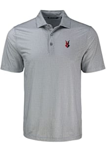 Cutter and Buck Indianapolis Indians Mens Grey Pike Shadow Check Short Sleeve Polo