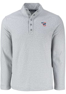 Cutter and Buck Iowa Cubs Mens Grey Hunts Point Long Sleeve Qtr Zip Pullover