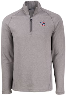 Cutter and Buck Iowa Cubs Mens Grey Pehastin Long Sleeve Qtr Zip Pullover