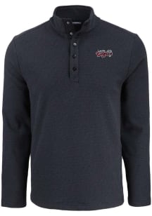 Cutter and Buck Lansing Lugnuts Mens Black Hunts Point Long Sleeve Qtr Zip Pullover