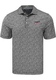 Cutter and Buck Lansing Lugnuts Mens Black Pike Flora Short Sleeve Polo