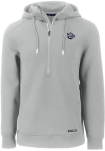 Cutter and Buck Lehigh Valley Ironpigs Mens Grey Roam Long Sleeve Hoodie
