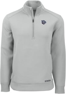 Cutter and Buck Lehigh Valley Ironpigs Mens Grey Roam Long Sleeve Qtr Zip Pullover