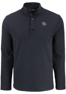 Cutter and Buck Lehigh Valley Ironpigs Mens Black Hunts Point Long Sleeve Qtr Zip Pullover