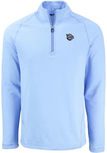Cutter and Buck Lehigh Valley Ironpigs Mens Blue Pehastin Long Sleeve Qtr Zip Pullover