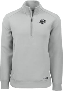 Cutter and Buck Omaha Storm Chasers Mens Grey Roam Long Sleeve Qtr Zip Pullover