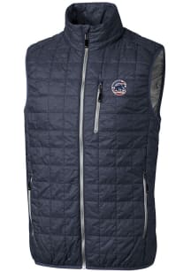 Cutter and Buck Chicago Cubs Big and Tall Grey Stars and Stripes Rainier PrimaLoft Mens Vest