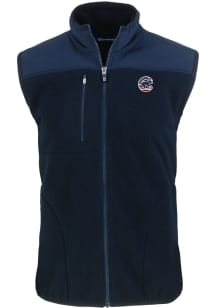 Cutter and Buck Chicago Cubs Big and Tall Navy Blue Stars and Stripes Cascade Sherpa Mens Vest