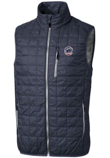 Cutter and Buck Chicago Cubs Mens Grey Stars and Stripes Rainier PrimaLoft Sleeveless Jacket