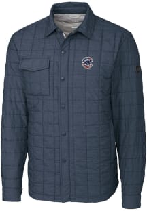 Cutter and Buck Chicago Cubs Mens Grey Stars and Stripes Rainier PrimaLoft Outerwear Lined Jacke..
