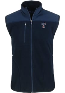 Cutter and Buck Texas Rangers Big and Tall Navy Blue Stars and Stripes Cascade Sherpa Mens Vest