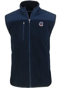 Cutter and Buck Chicago Cubs Mens Navy Blue Stars and Stripes Cascade Sherpa Sleeveless Jacket
