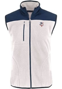 Cutter and Buck Minnesota Twins Mens Grey Stars and Stripes Cascade Sherpa Sleeveless Jacket