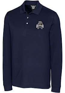 Cutter and Buck Utah State Aggies Mens Navy Blue Vault Advantage Long Sleeve Polo Shirt