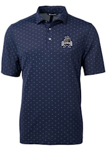 Cutter and Buck Utah State Aggies Mens Navy Blue Vault Virtue Eco Pique Tile Short Sleeve Polo