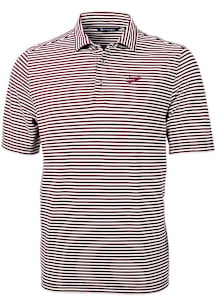 Cutter and Buck New Mexico State Aggies Mens Maroon Vault Virtue Eco Pique Stripe Short Sleeve Pol..