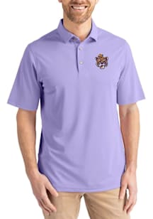 Cutter and Buck LSU Tigers Mens Pink Vault Virtue Eco Pique Short Sleeve Polo