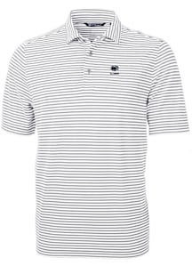 Cutter and Buck Penn State Nittany Lions Grey Alumni Virtue Eco Pique Stripe Big and Tall Polo