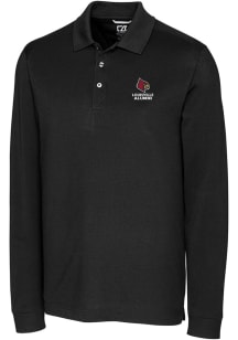 Cutter and Buck Louisville Cardinals Mens Black Alumni Advantage Long Sleeve Polo Shirt