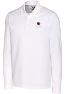 Cutter and Buck Louisville Cardinals Mens White Alumni Advantage Long Sleeve Polo Shirt