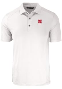 Nebraska Cornhuskers White Cutter and Buck Alumni Forge Eco Stretch Big and Tall Polo