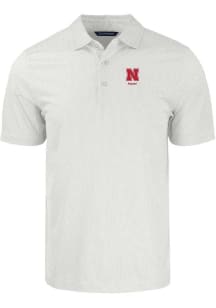 Nebraska Cornhuskers White Cutter and Buck Alumni Pike Symmetry Big and Tall Polo