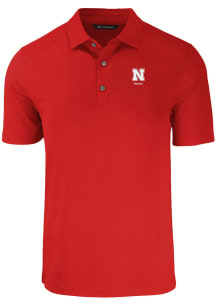 Cutter and Buck Nebraska Cornhuskers Mens Red Alumni Forge Recycled Short Sleeve Polo