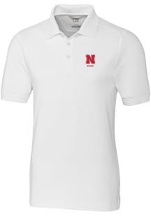 Cutter and Buck Nebraska Cornhuskers Mens White Alumni Advantage Short Sleeve Polo