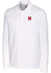 Cutter and Buck Nebraska Cornhuskers Mens White Alumni Advantage Long Sleeve Polo Shirt