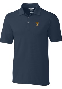 Cutter and Buck West Virginia Mountaineers Navy Blue Alumni Advantage Pique Big and Tall Polo