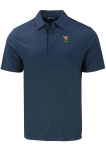 Cutter and Buck West Virginia Mountaineers Mens Navy Blue Alumni Forge Recycled Short Sleeve Pol..