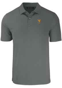 Cutter and Buck West Virginia Mountaineers Mens Grey Alumni Forge Recycled Short Sleeve Polo