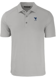 Cutter and Buck West Virginia Mountaineers Mens Grey Alumni Forge Recycled Short Sleeve Polo