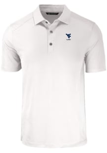 Cutter and Buck West Virginia Mountaineers Mens White Alumni Forge Recycled Short Sleeve Polo