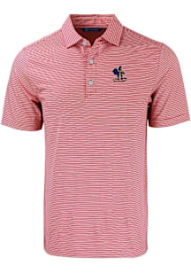 Cutter and Buck Delaware Fightin' Blue Hens Mens Red Forge Double Stripe Short Sleeve Polo
