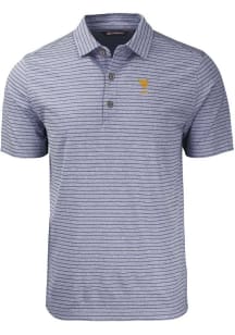 Cutter and Buck West Virginia Mountaineers Mens Navy Blue Alumni Forge Stripe Short Sleeve Polo