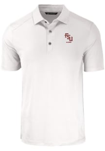 Cutter and Buck Florida State Seminoles Mens White Alumni Forge Recycled Short Sleeve Polo