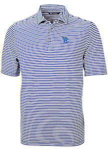 Cutter and Buck Kentucky Wildcats Mens Blue Alumni Virtue Eco Pique Stripe Short Sleeve Polo