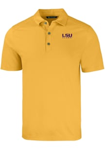 Cutter and Buck LSU Tigers Mens Gold Alumni Forge Recycled Short Sleeve Polo